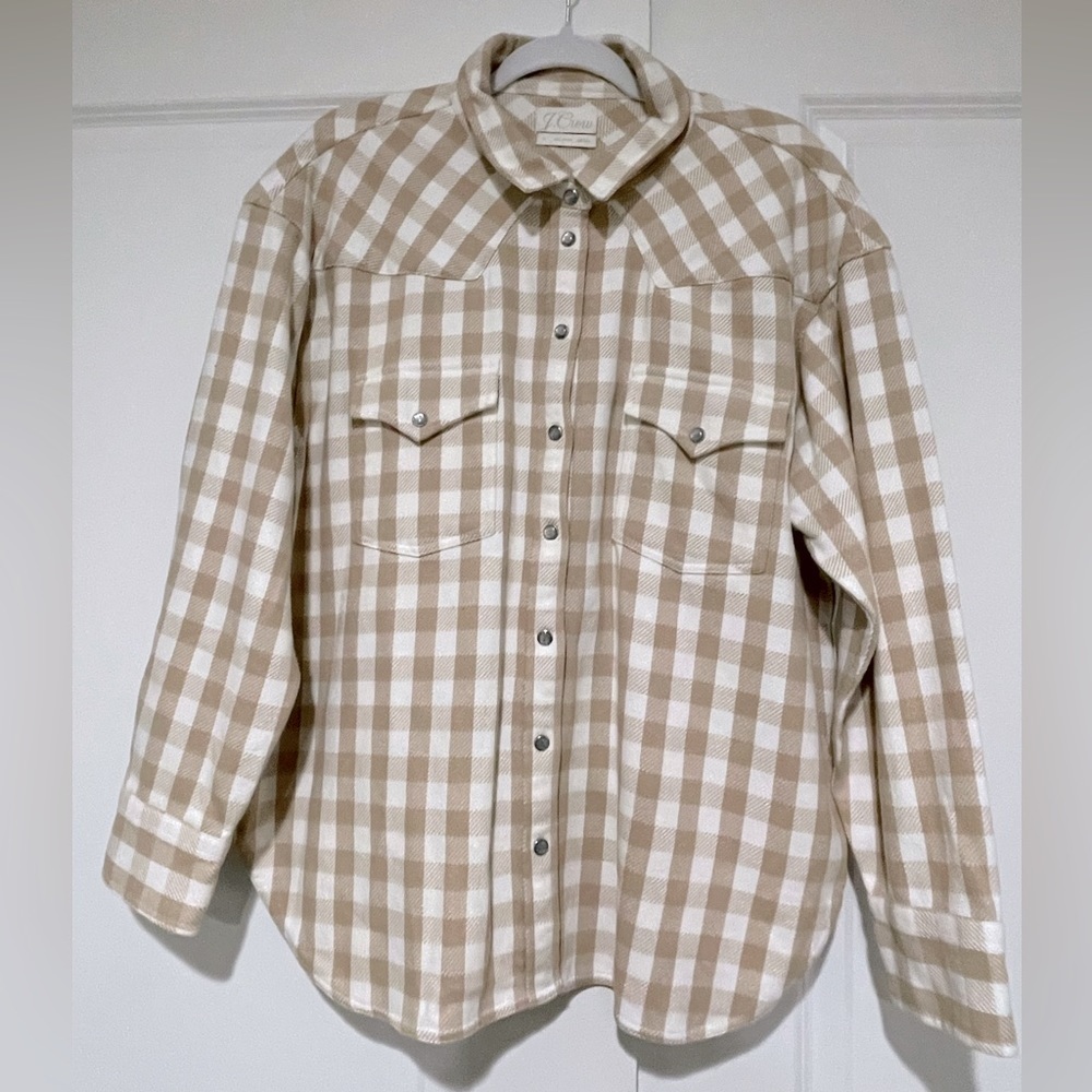J.Crew like new flannel top/jacket relaxed fit button up